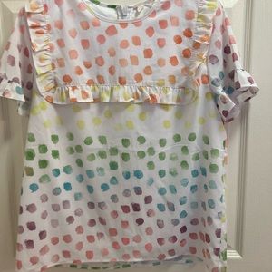 Rachel Parcell Rainbow Watercolor Dot Top